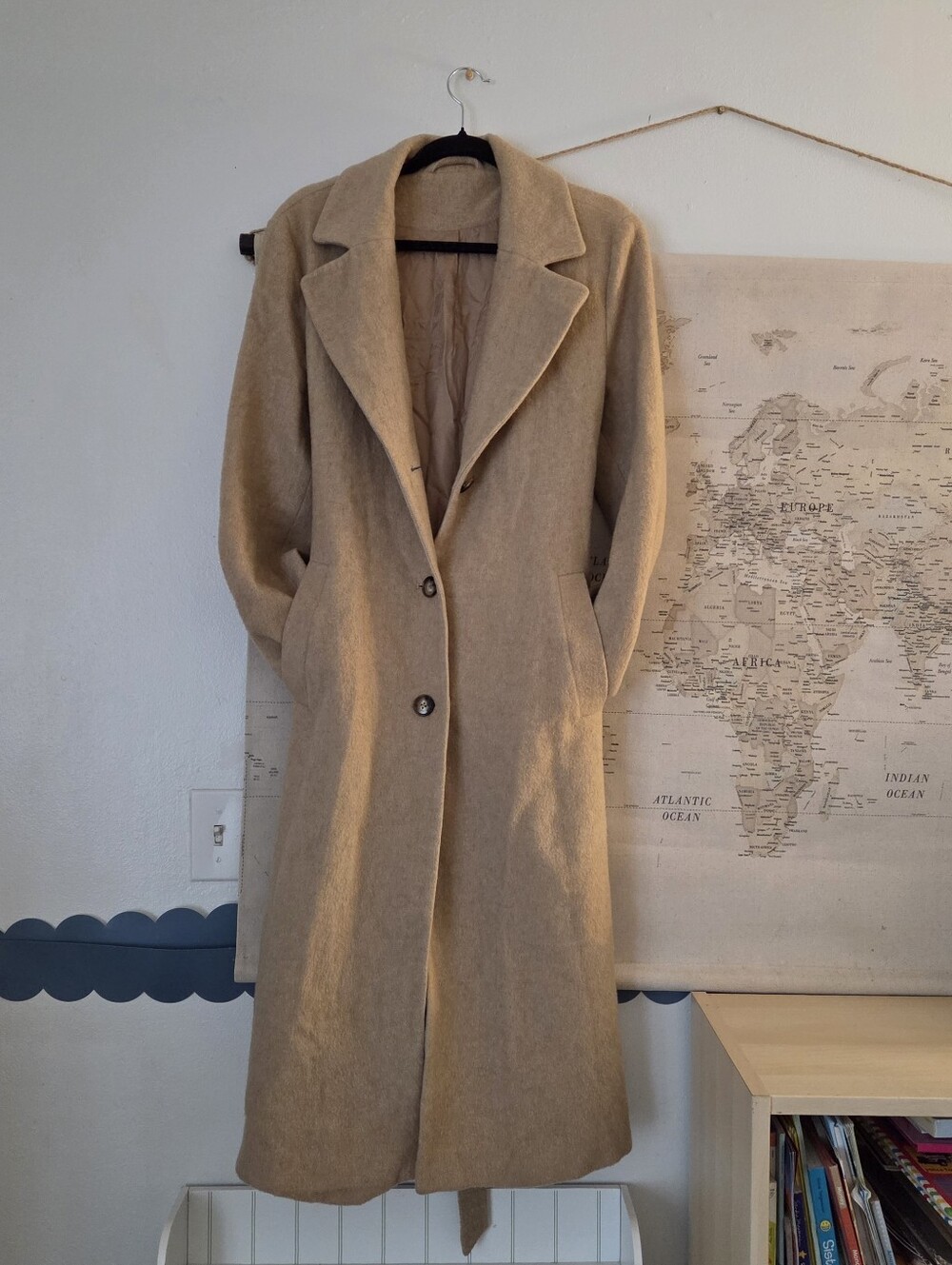 & Other Stories single-breasted camel wool-blend Tie Wrap maxi coat